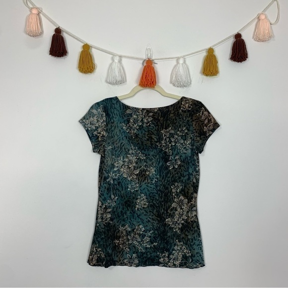 Y2K Brittany Black Mixed Media Animal Print Shirt Size Small - Picture 8 of 8